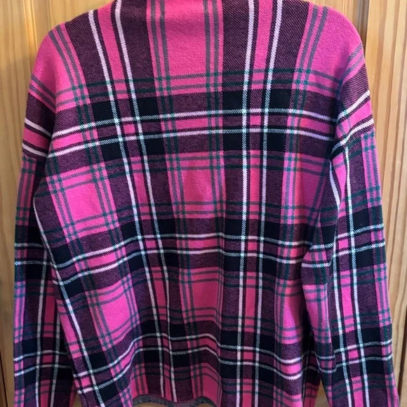 Elie Tahari Pink Plaid Turtleneck Sweater - Picture 5 of 8
